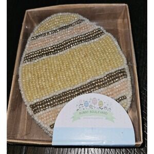 New Spring Easter Egg Beaded Drink Coasters Set of 4 Bunny Boulevard